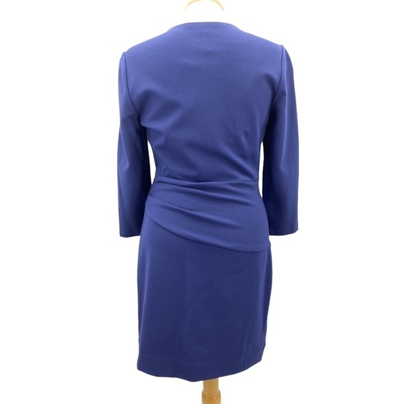 Diane Von Furstenburg Leora Stretch-Crepe Dress Navy Women’s Size 6 - Picture 3 of 16